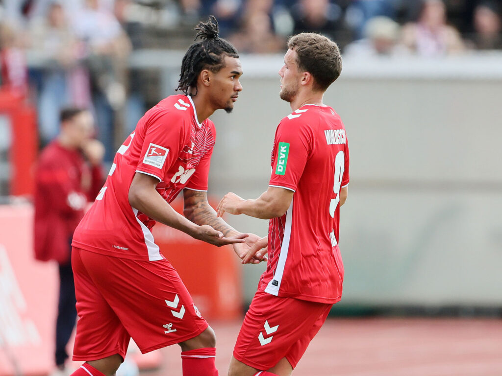 Damion Downs und Luca Waldschmidt vom 1. FC Köln