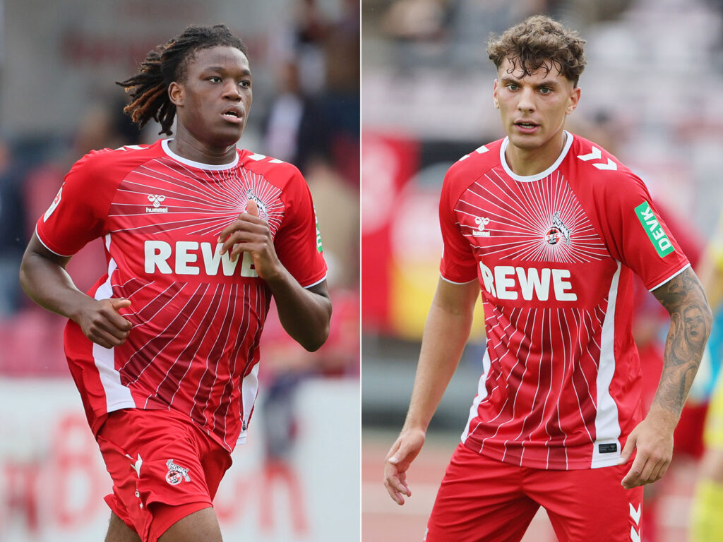 Elias Bakatukanda und Julian Pauli vom 1. FC Köln