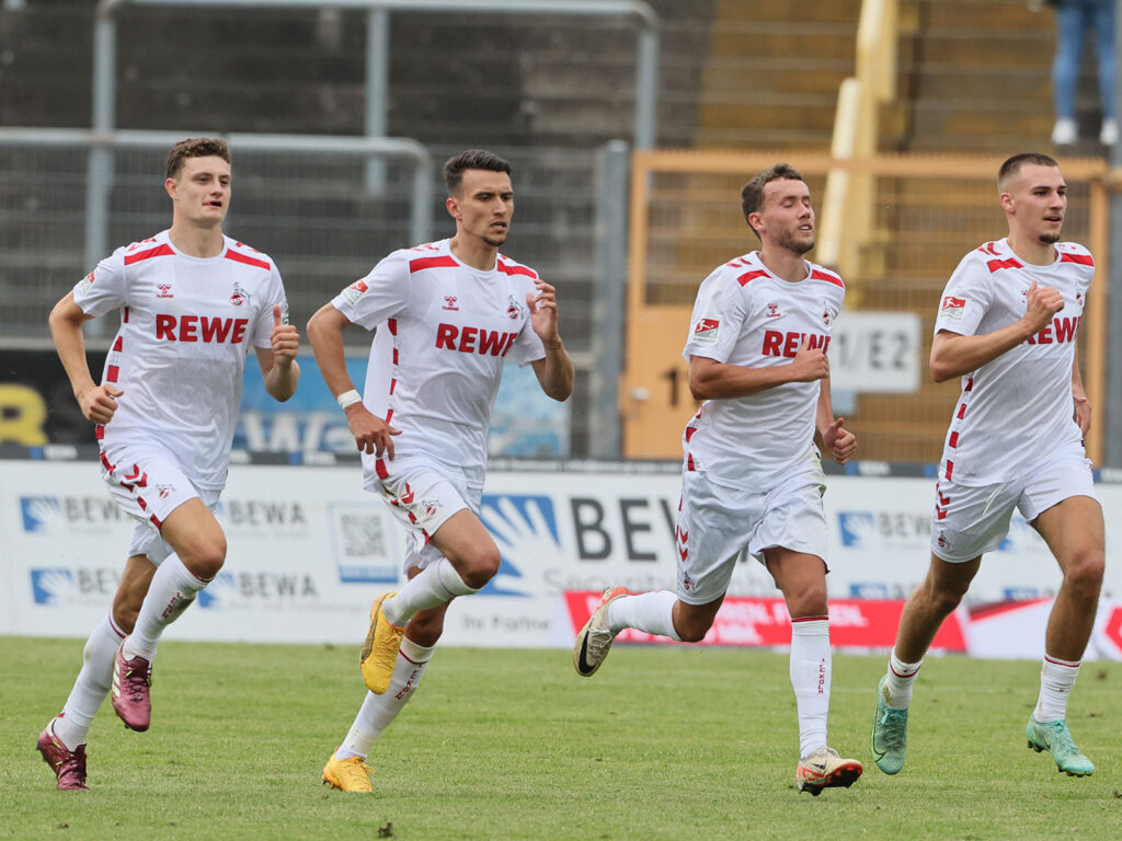 Eric Martel. Dejan Ljubicic, Luca Waldschmidt und Tim Lemperle vom 1. FC Köln