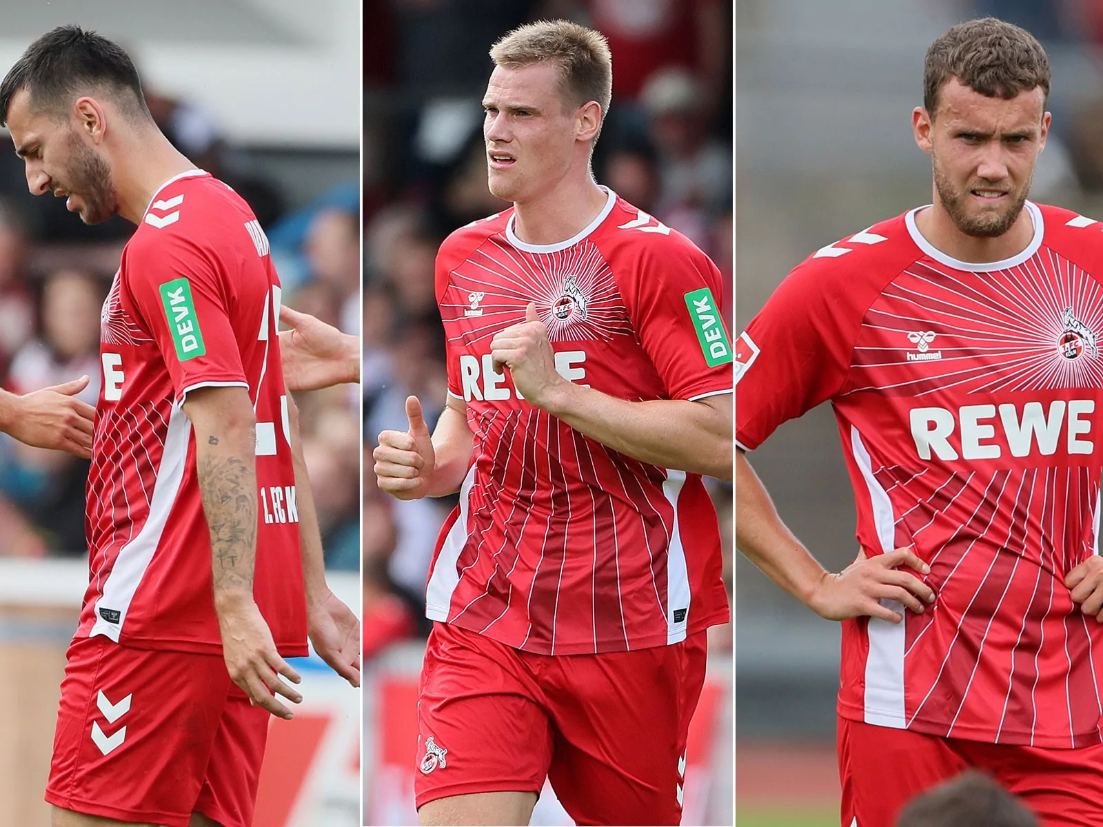 Sargis Adamyan, Steffen Tigges und Luca Waldschmidt vom 1. FC Köln