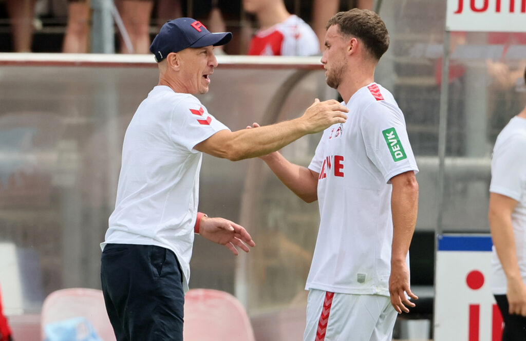 Gerhard Struber und Luca Waldschmidt vom 1. FC Köln