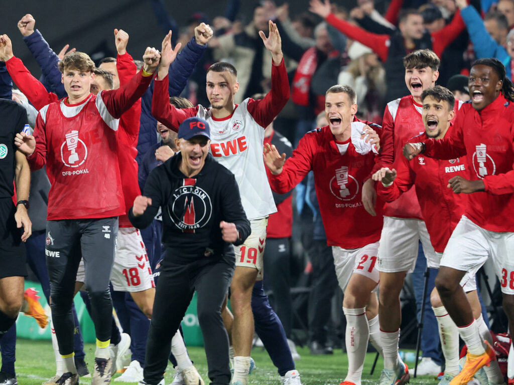 Jubel bei den Spielern des 1. FC Köln