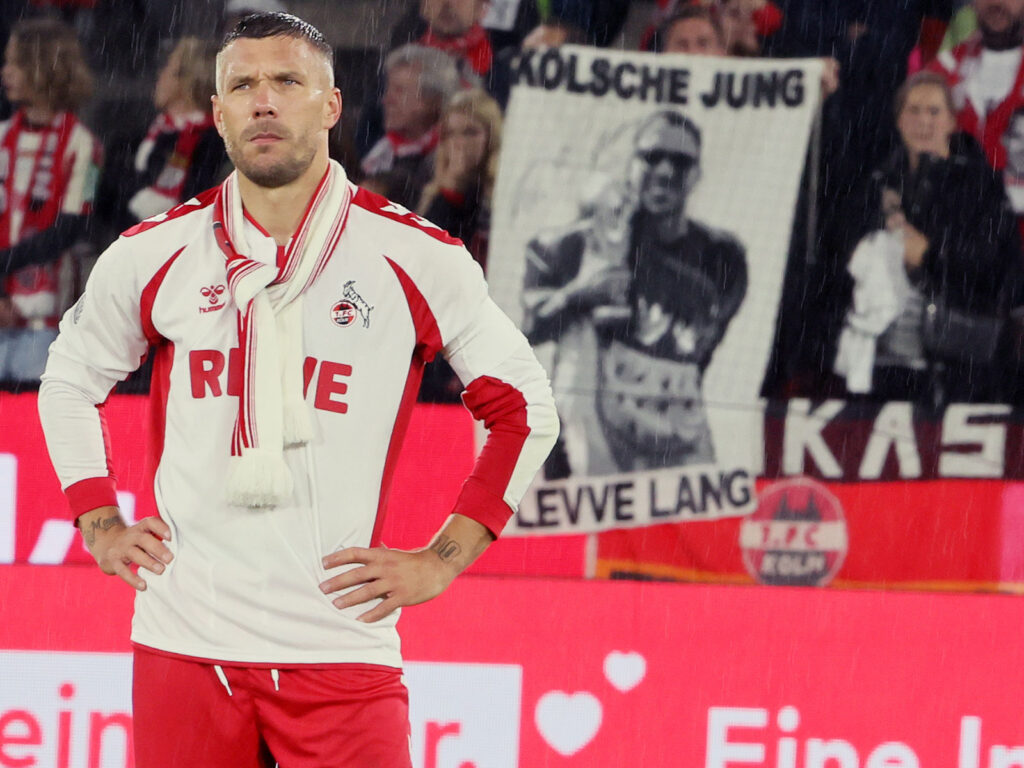 Lukas Podolski beim Abschiedsspiel im Kölner Stadion.