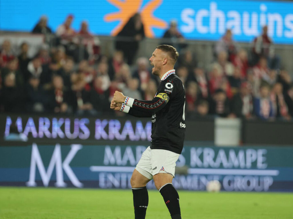 Lukas Podolski beim Abschiedspiel im Kölner Stadion.