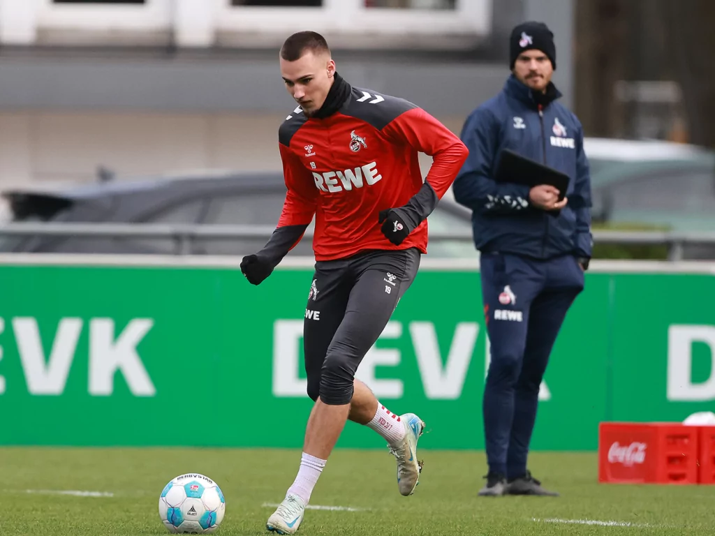 Tim Lemperle beim Training des 1. FC Köln