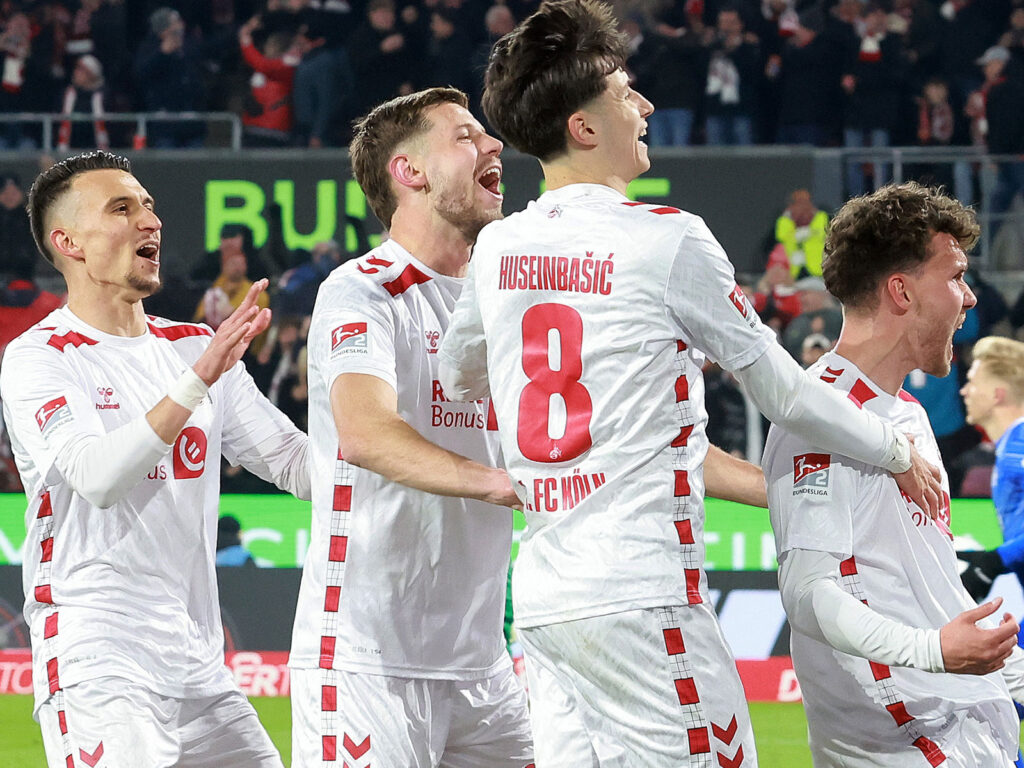 Jubel bei den Spielern des 1. FC Köln
