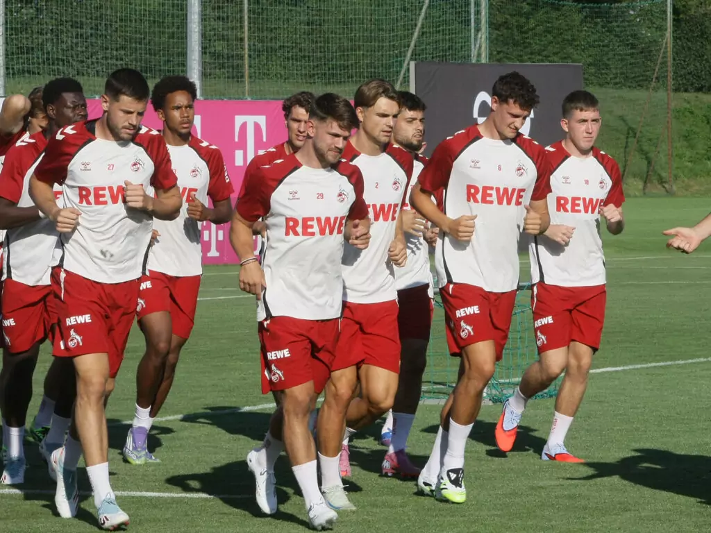Jan Thielmann und Eric Martel am ersten Tag des Trainingslagers des 1. FC Köln