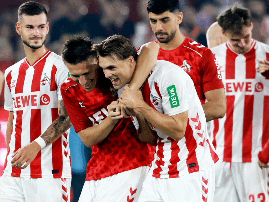 Kristoffer Lund und Joel Schmied vom 1. FC Köln