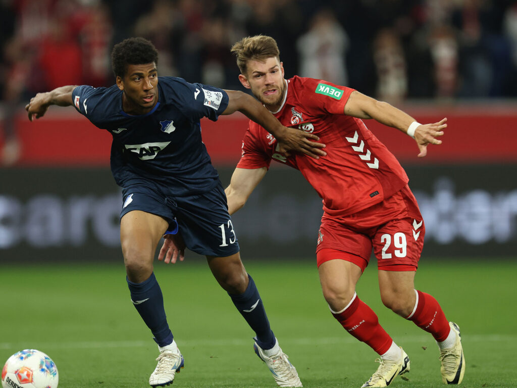 Jan Thielmann in einem seiner vielen Zweikämpfe gegen Hoffenheim