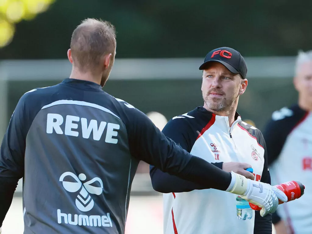 Lukas Kwasniok und Marvin Schwäbe beim Training