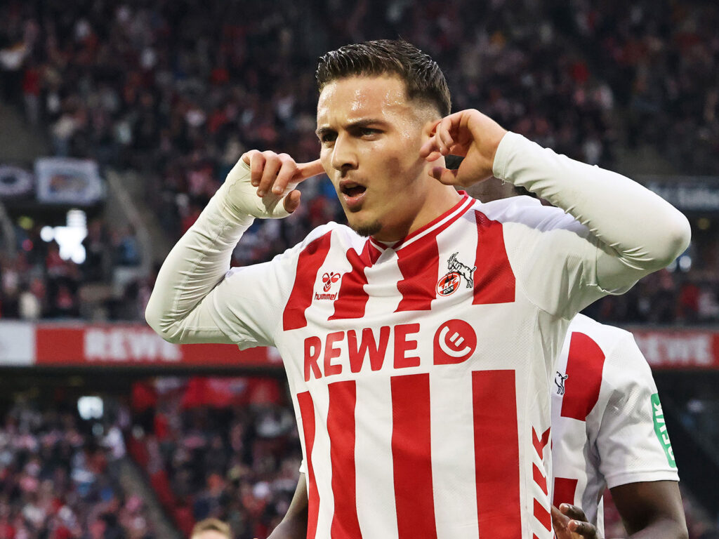 Said El Mala jubelt nach dem Ausgleich gegen den FC Augsburg