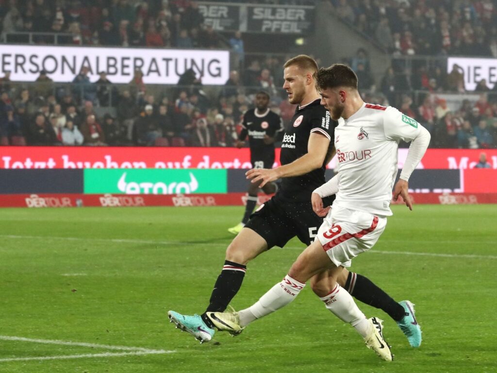 Jan Thielmann vom 1. FC Köln gegen Eintracht Frankfurt