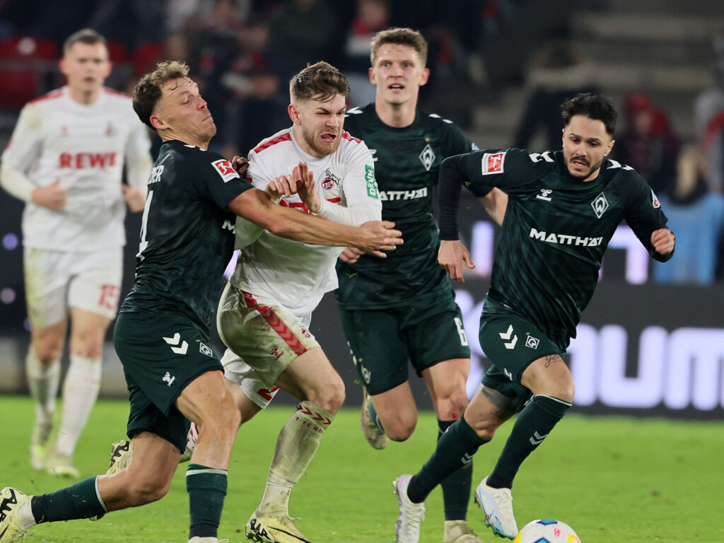 Jan Thielmann beim Spiel des 1. FC Köln gegen Werder Bremen