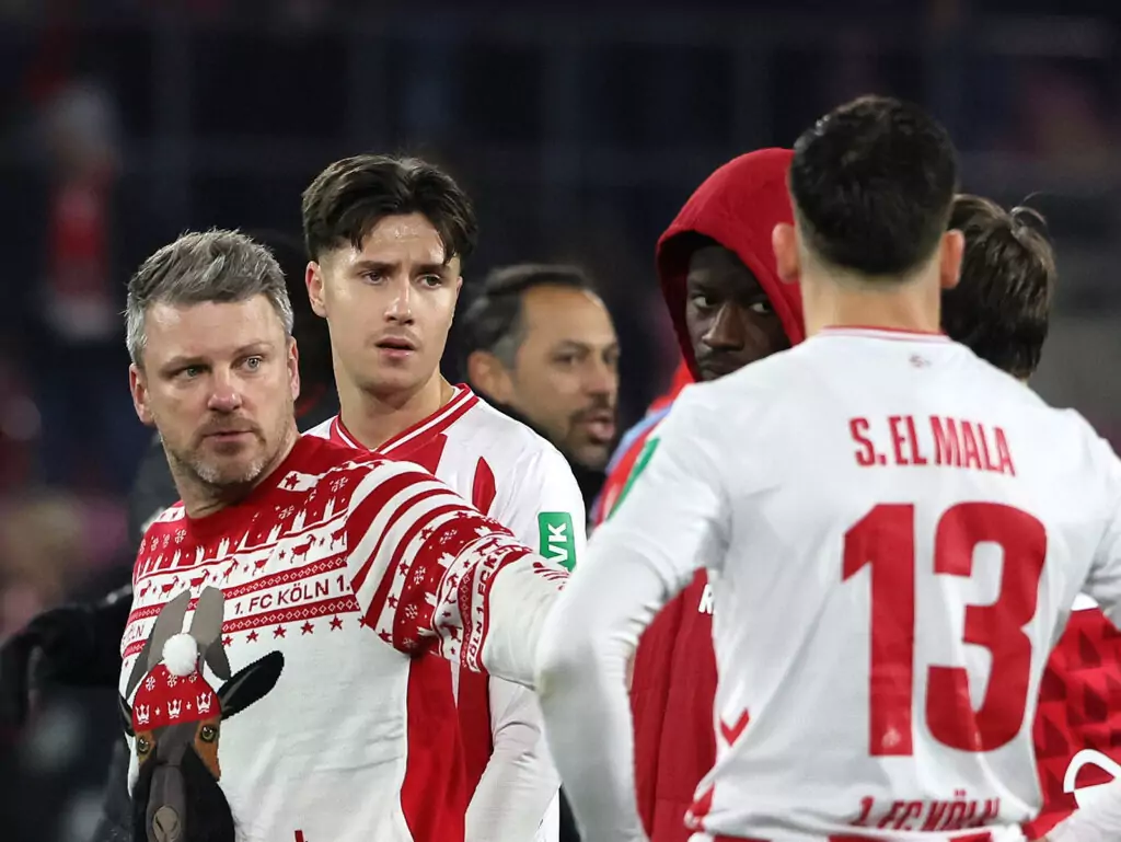 Lukas Kwasniok mit Denis Huseinbasic und Said El Mala