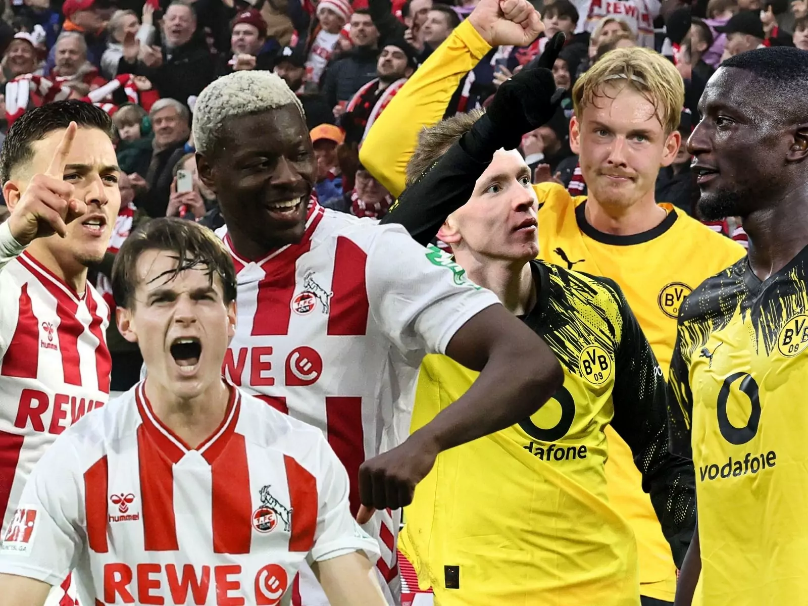 Die Offensiv-Trios des 1. FC Köln und des BVB treffen aufeinander