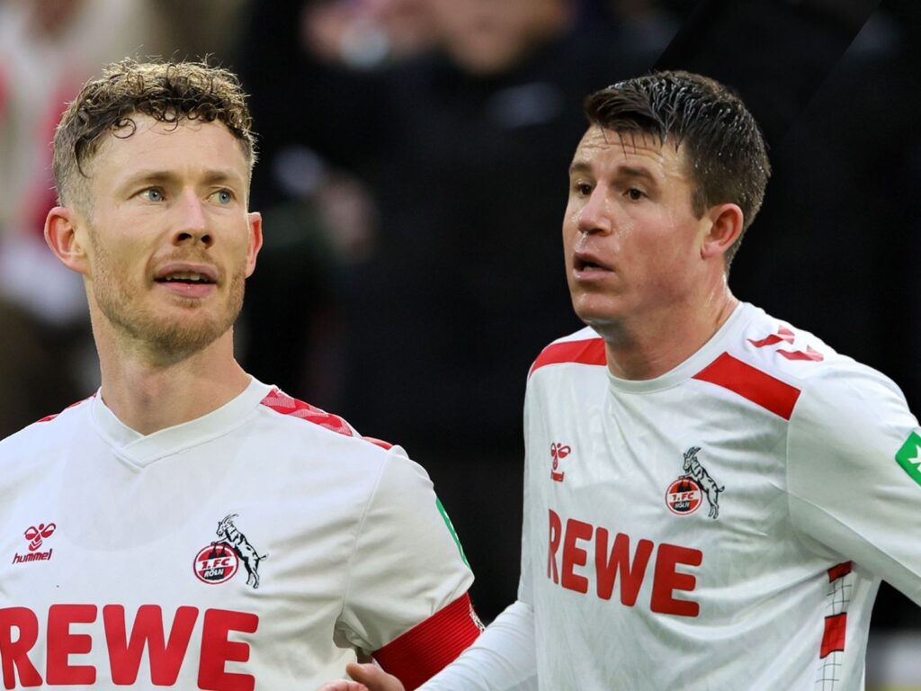 Florian Kainz und Dominique Heintz vom 1. FC Köln