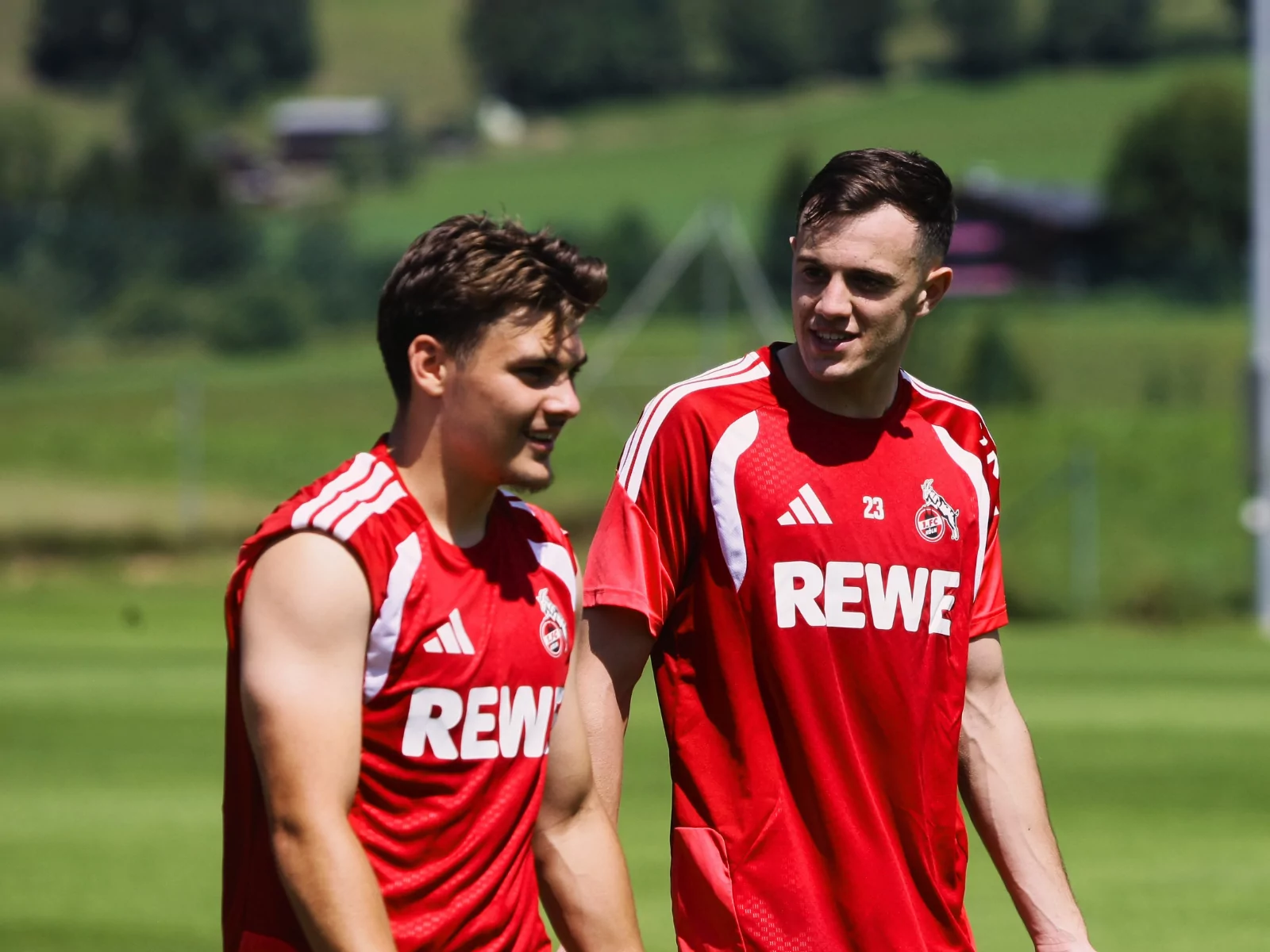 Patrik Kristal gemeinsam mit Paul Okon-Engstler beim Training des 1. FC Köln