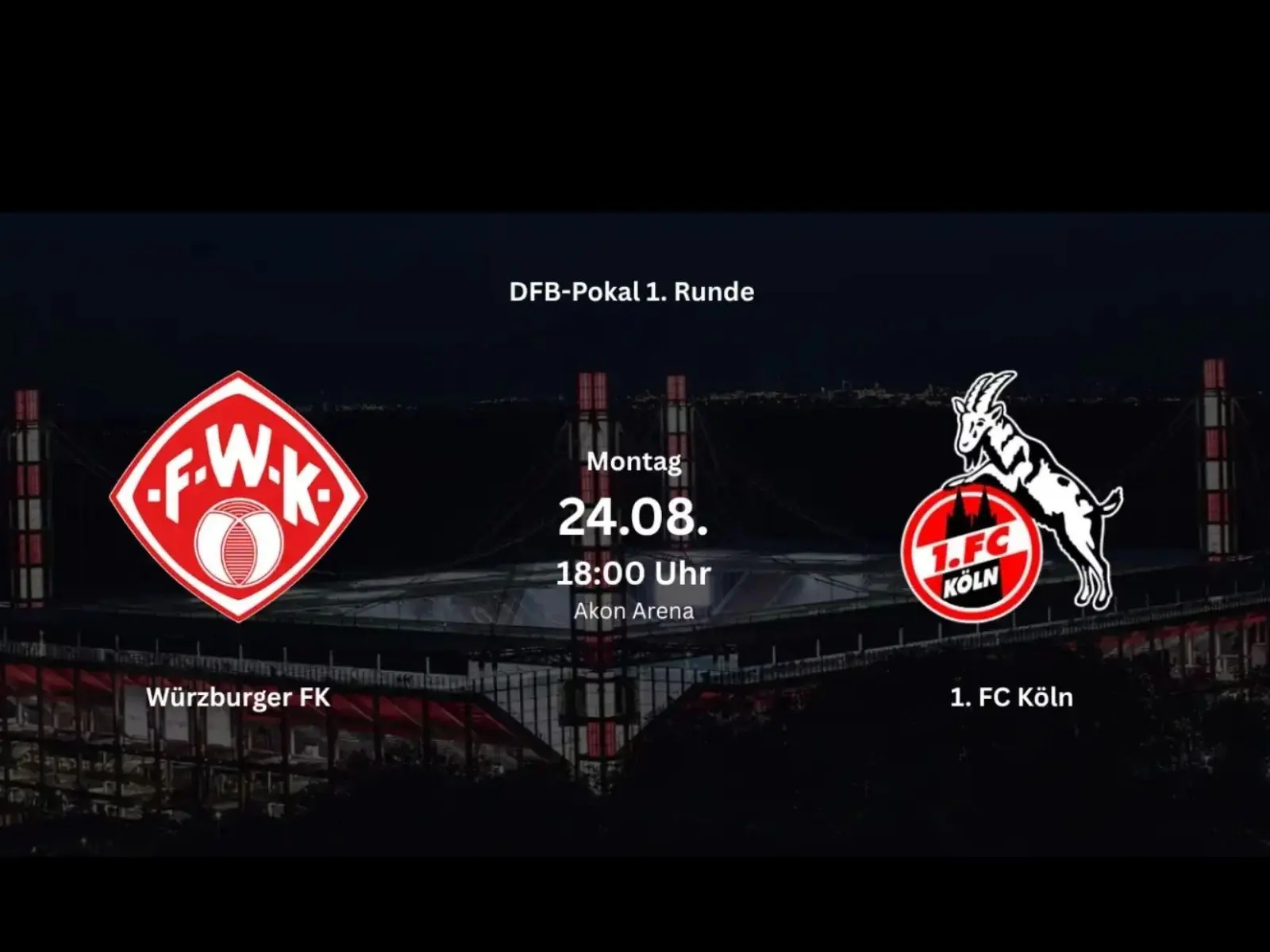 Beitragsbild DFB-Pokalspiel Würzburger Kickers gegen den 1. FC Köln