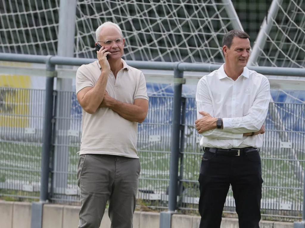 Die FC-Vizepräsidenten Jörg Alvermann und Ulf Sobek