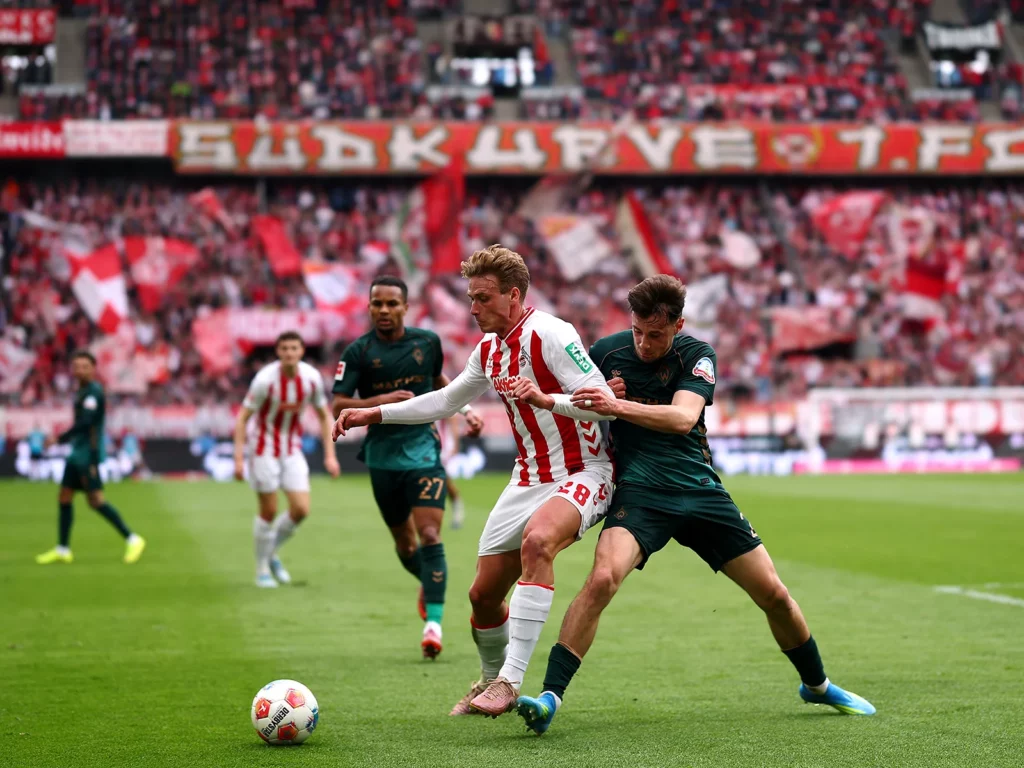Sebastian Sebulonsen im Zweikampf im Duell gegen Bremen